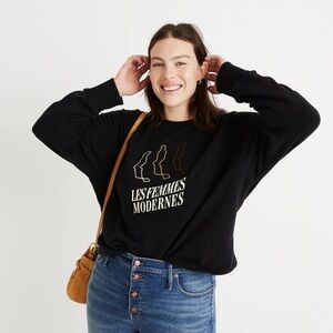 Madewell Les Femmes Modernes Sweatshirt size medium black